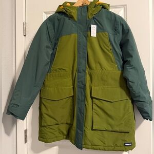 Lands End Squall Winter Parka Jacket Green Waterproof Insulated Hooded XL/P 18